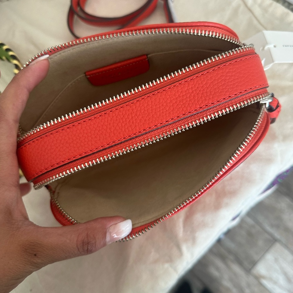AUTH NWT Tory Burch Miller Logo Mini Pebbled Leather CrossBody Bag-Poppy… - Picture 8 of 9